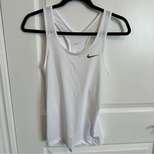 NIKE White Dri-fit Tank Top